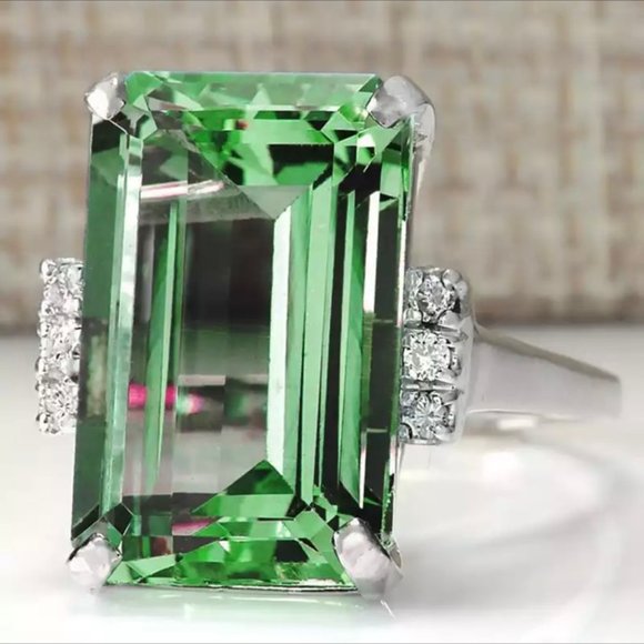 Jewelry - Gorgeous Stamped 925 Silver Huge Cubic Zircon Ring